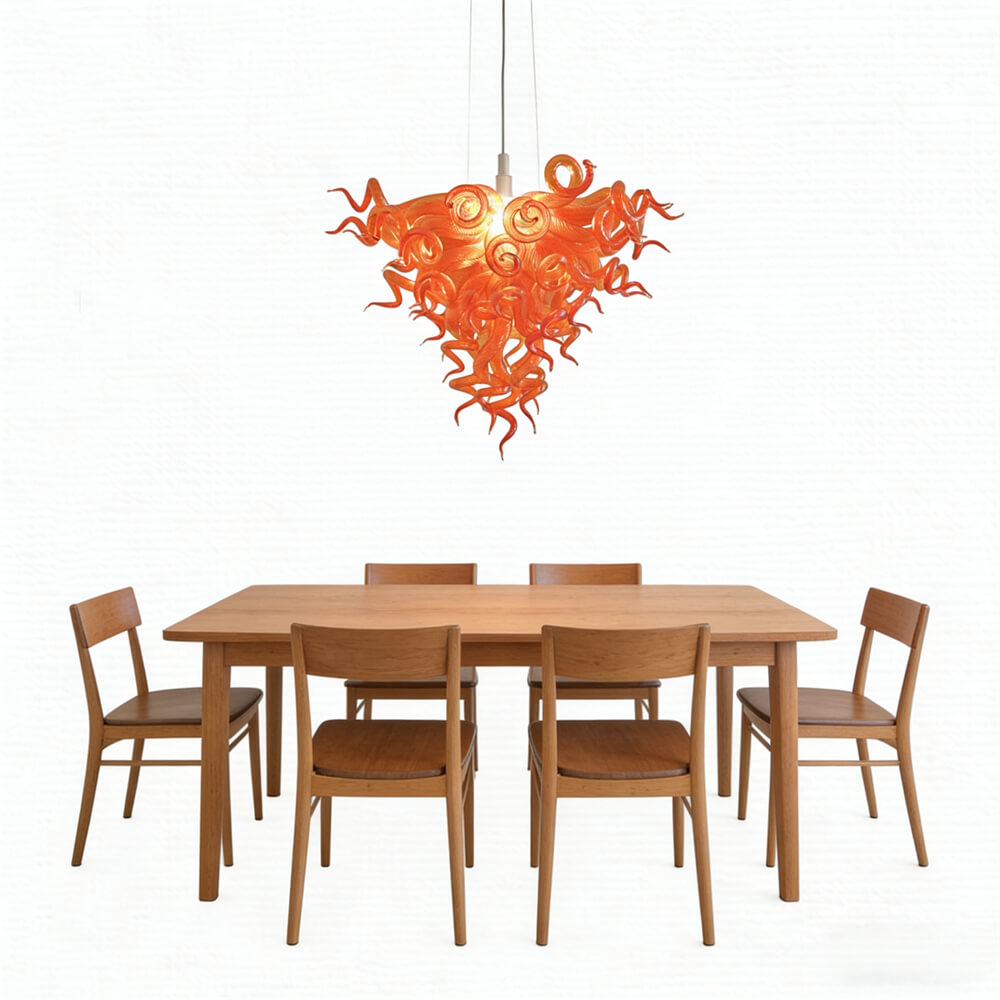 Wedding holiday festival decoration blown glass red chandelier art