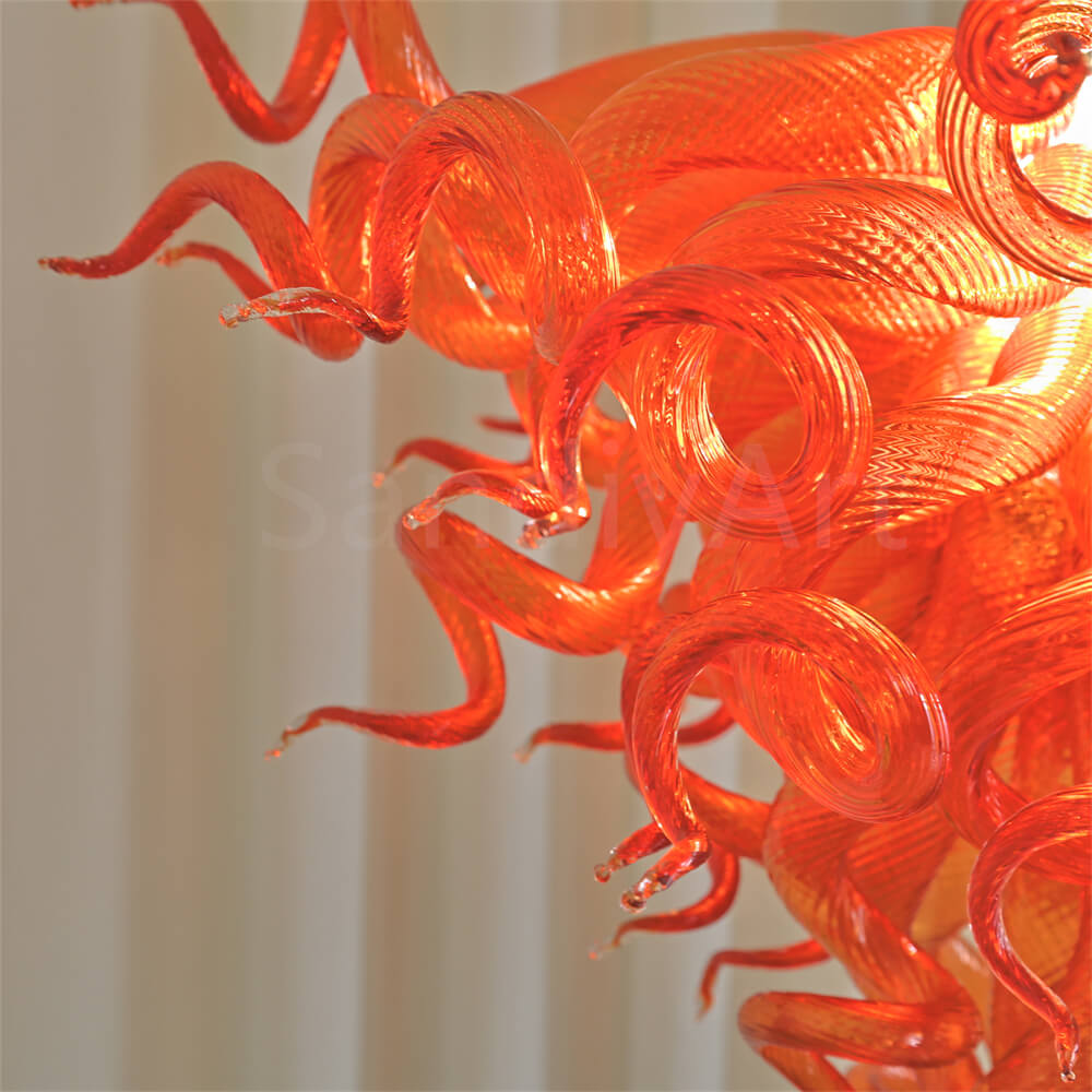 Wedding holiday festival decoration blown glass red chandelier art