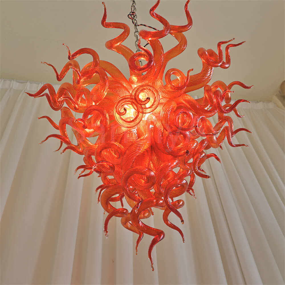 Wedding holiday festival decoration blown glass red chandelier art