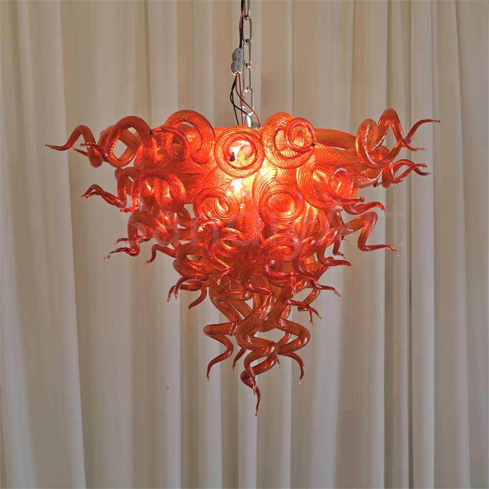 Wedding holiday festival decoration blown glass red chandelier art