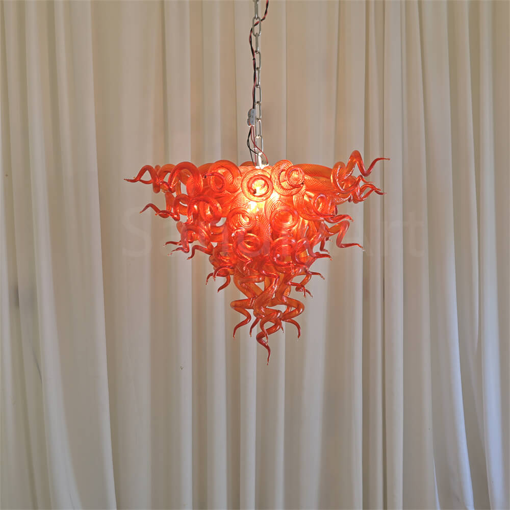Wedding holiday festival decoration blown glass red chandelier art