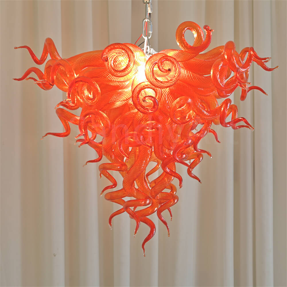 Wedding holiday festival decoration blown glass red chandelier art