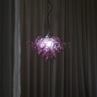 blown glass pink chandelier