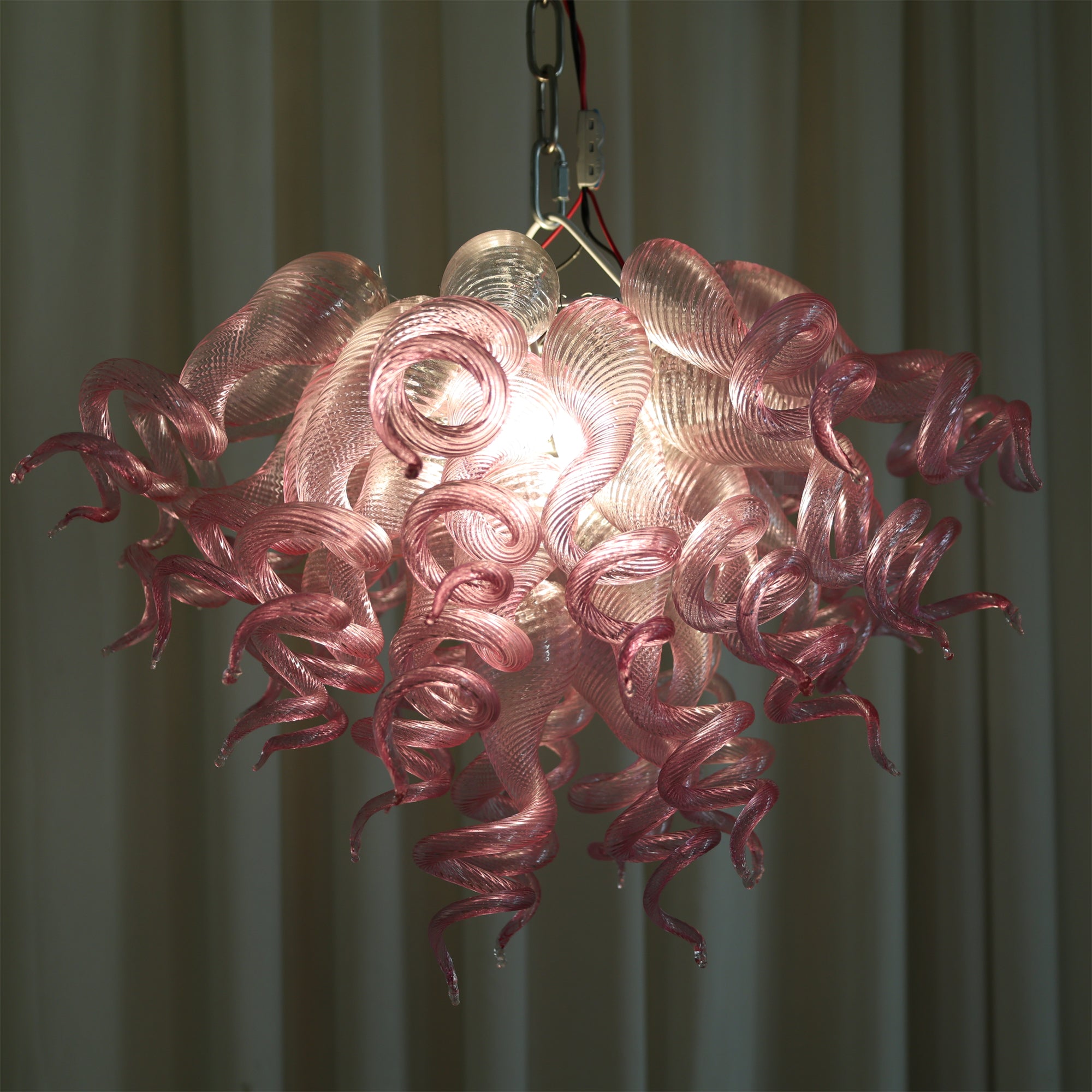 Chihuly lighting art hand made blown glass pink chandelier dining room decoration