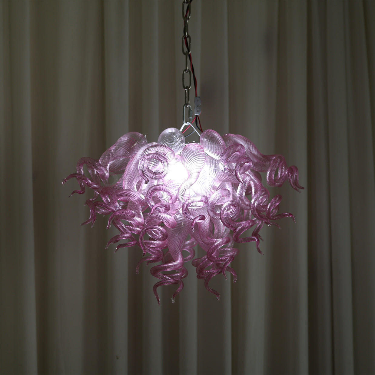 Chihuly lighting art hand made blown glass pink chandelier dining room decoration