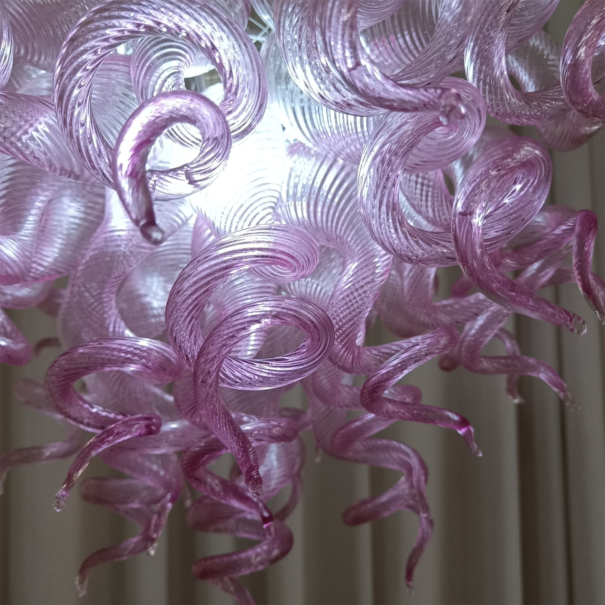 Chihuly lighting art hand made blown glass pink chandelier dining room decoration