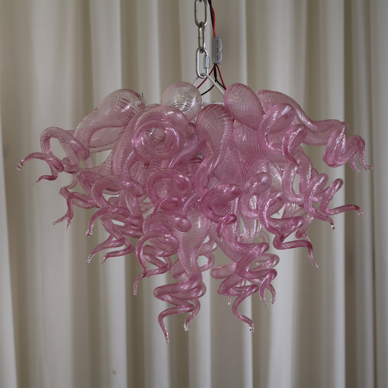 Chihuly lighting art hand made blown glass pink chandelier dining room decoration