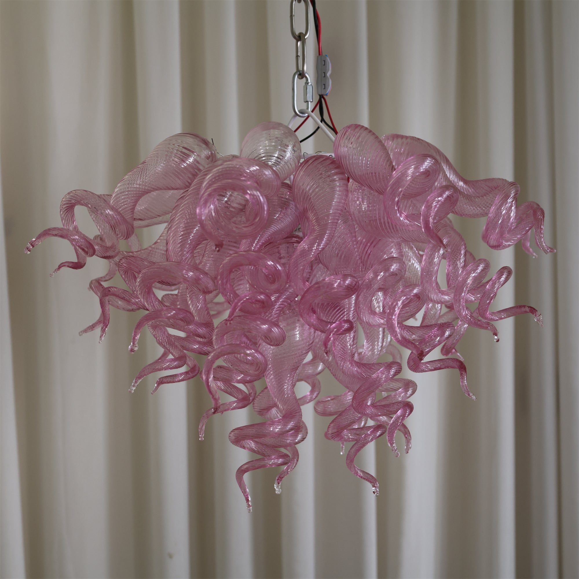 Chihuly lighting art hand made blown glass pink chandelier dining room decoration
