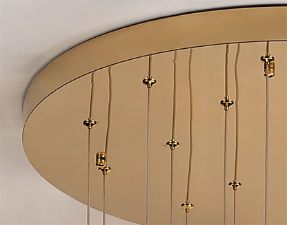 Spiral staircase crystal chandelier luxury modern style