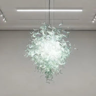 Hand blown clear glass chandeliers