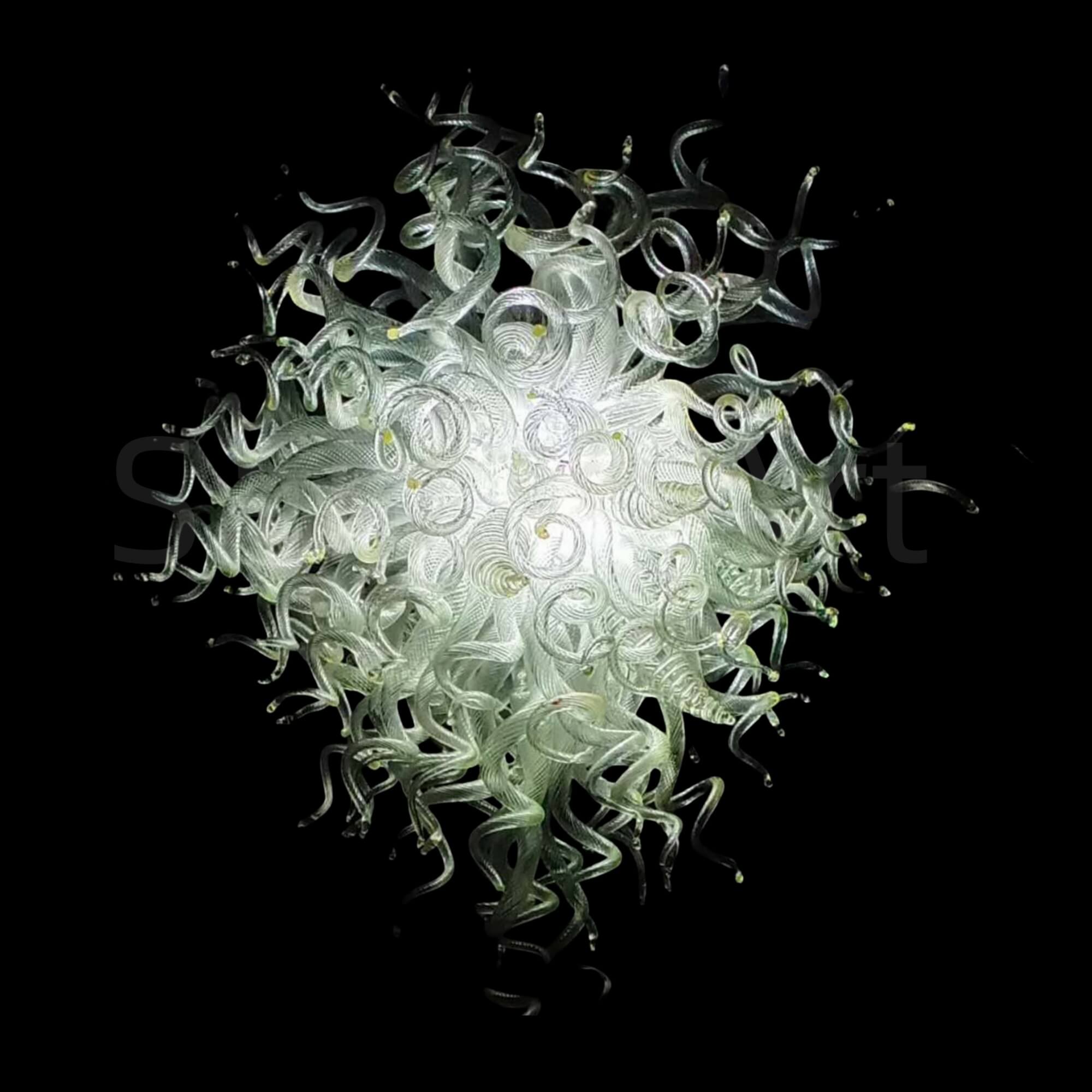 Hand blown clear glass chandeliers