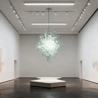 Hand blown clear glass chandeliers