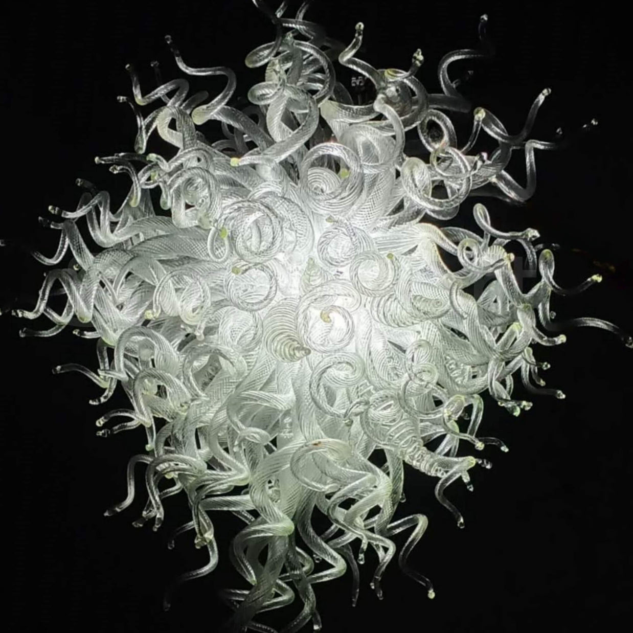 Hand blown clear glass chandeliers