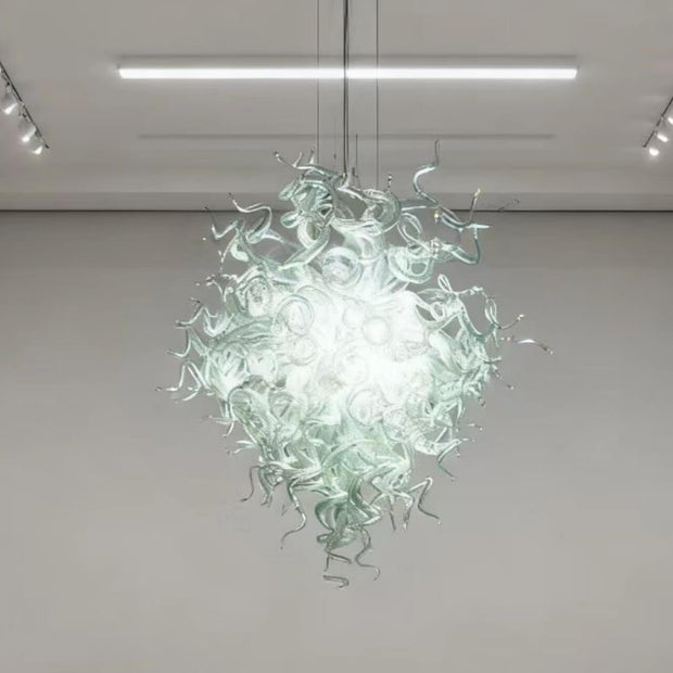 Hand blown clear glass chandeliers