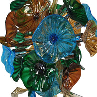 Handmade DIY art blown glass lotus leaf plate chandelier wedding lighting decoration