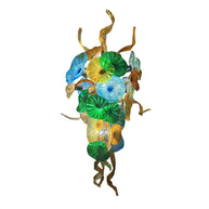 Handmade DIY art blown glass lotus leaf plate chandelier wedding lighting decoration