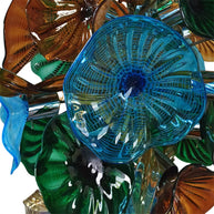 Handmade DIY art blown glass lotus leaf plate chandelier wedding lighting decoration