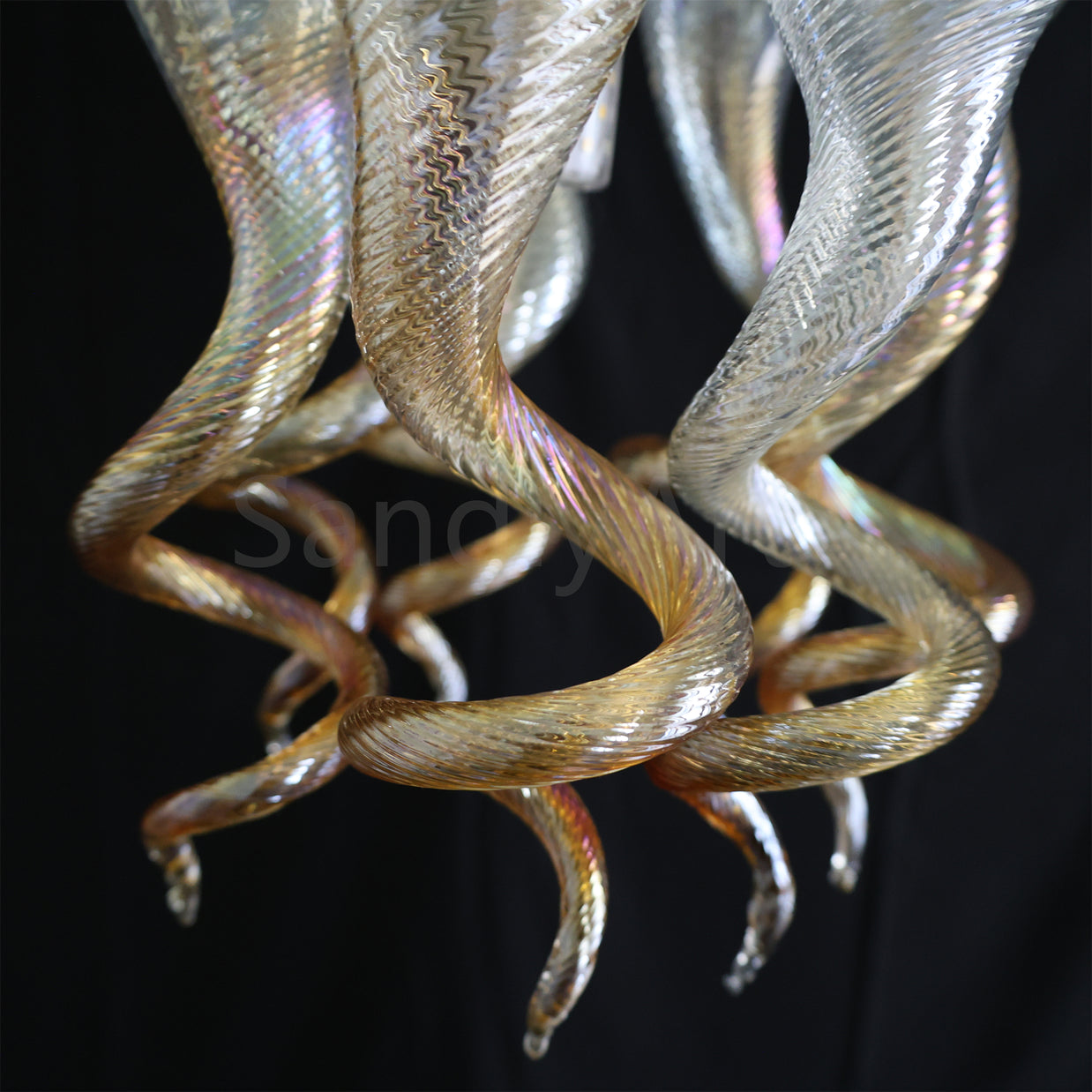 Mini hand made blown glass gold luxury lamp bed room, desk room, bar counter decoration