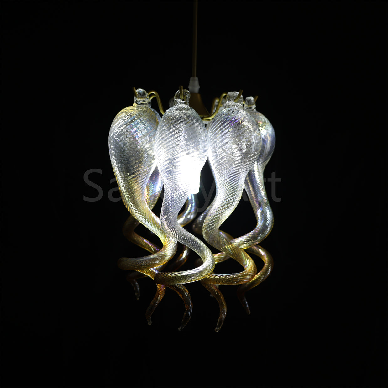 Mini hand made blown glass gold luxury lamp bed room, desk room, bar counter decoration
