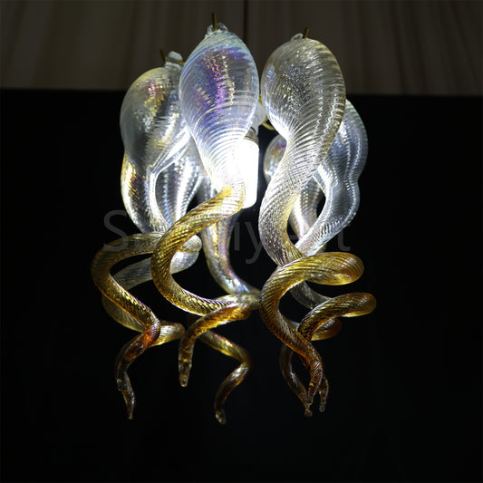 Mini hand made blown glass gold luxury lamp bed room, desk room, bar counter decoration