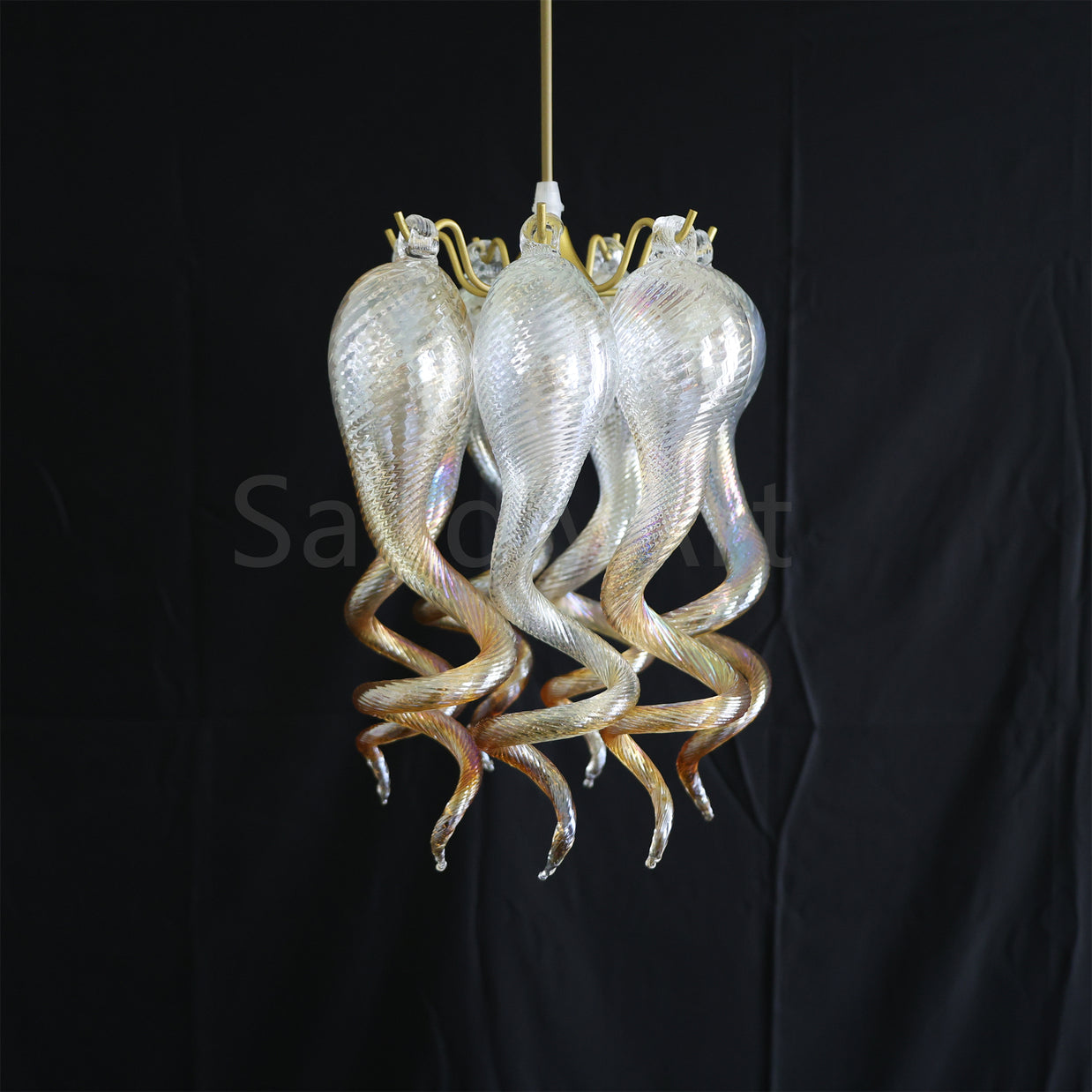 Mini hand made blown glass gold luxury lamp bed room, desk room, bar counter decoration