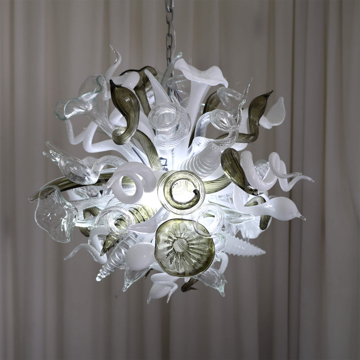chihuly style art chandelier