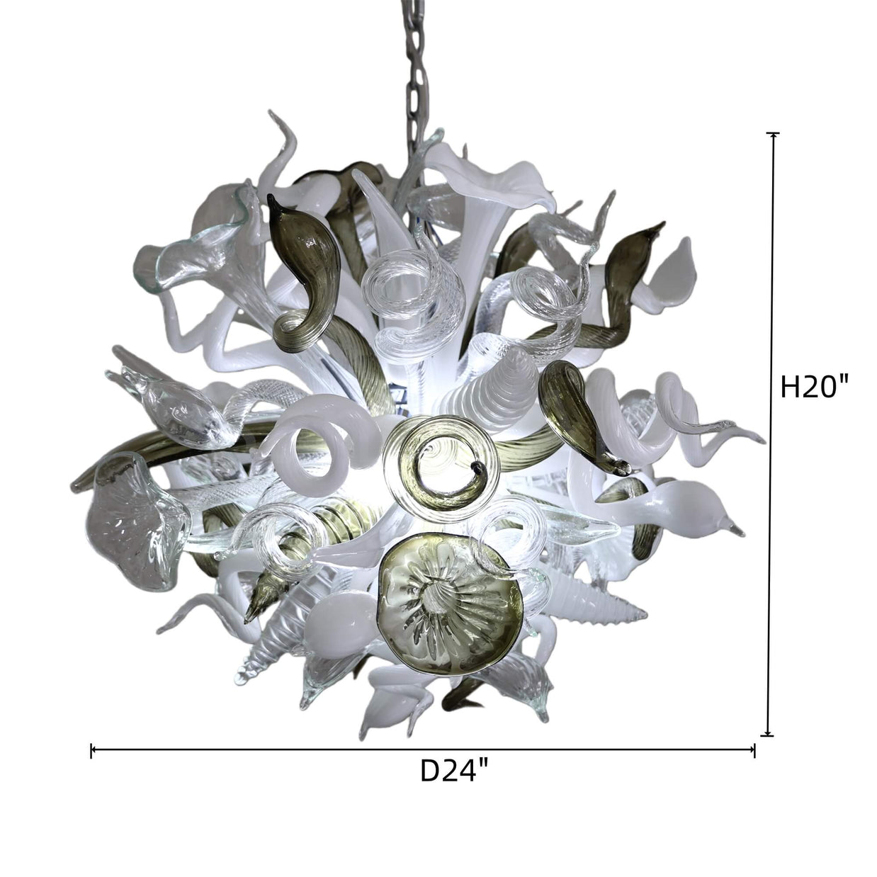 chihuly style art chandelier