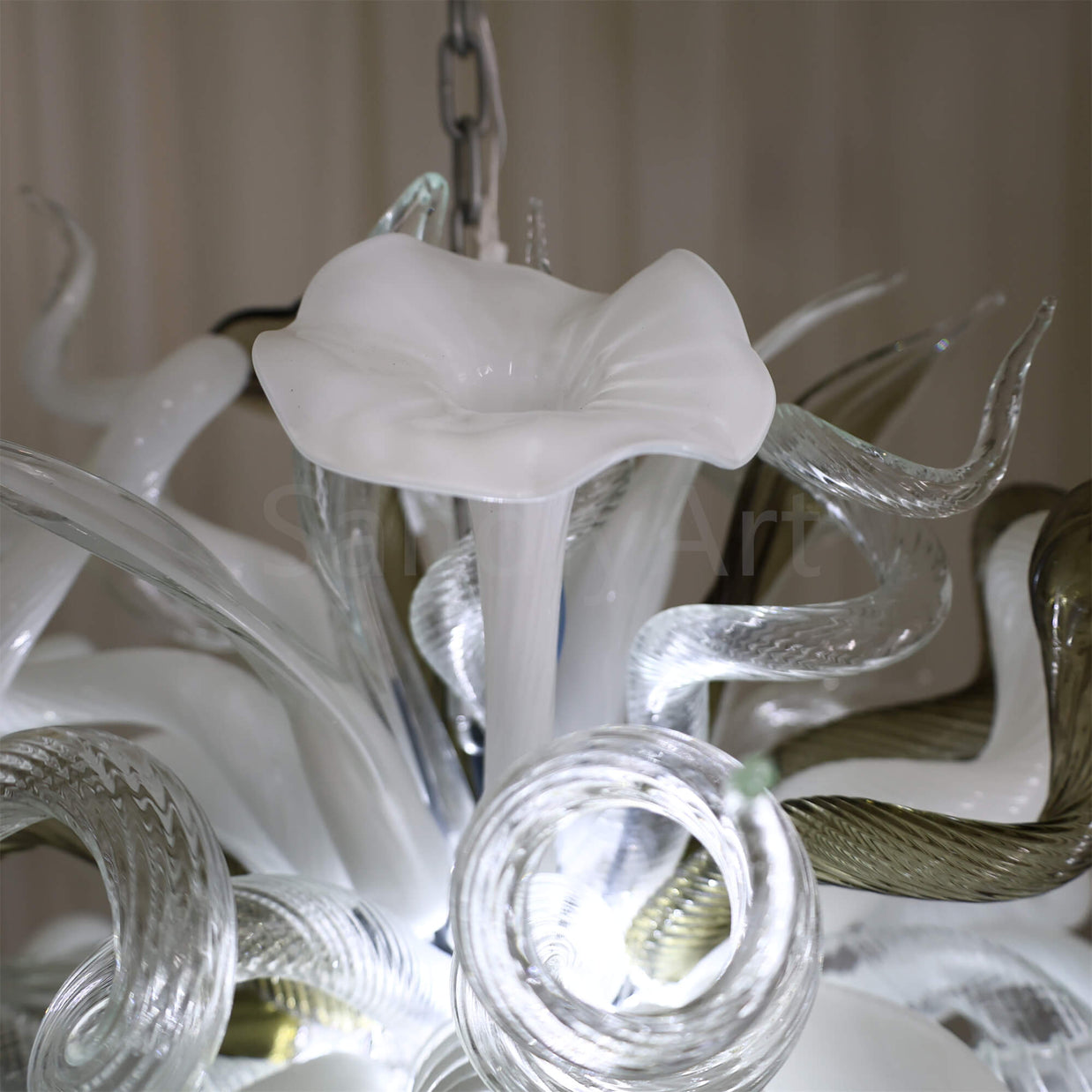 chihuly style art chandelier