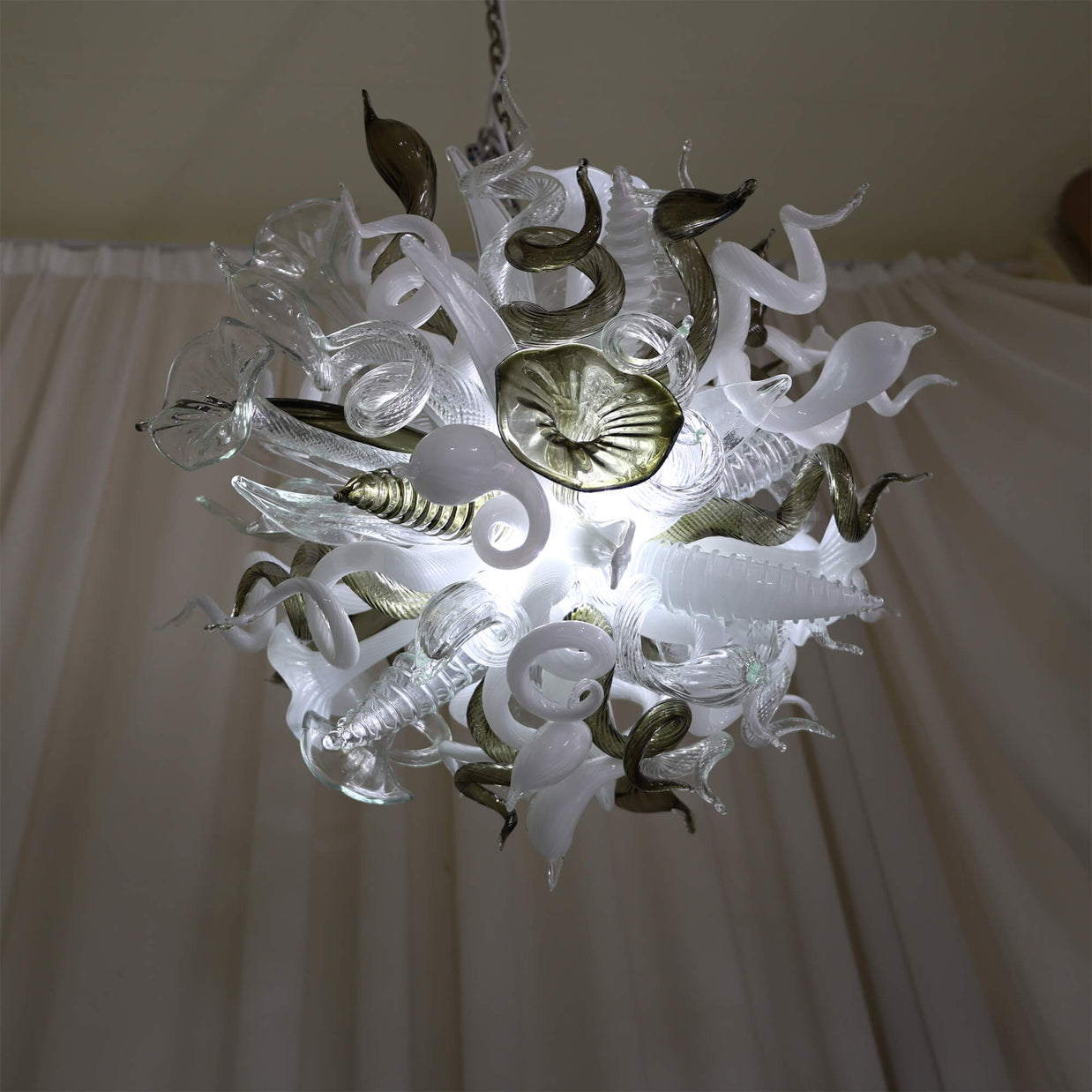 chihuly style art chandelier
