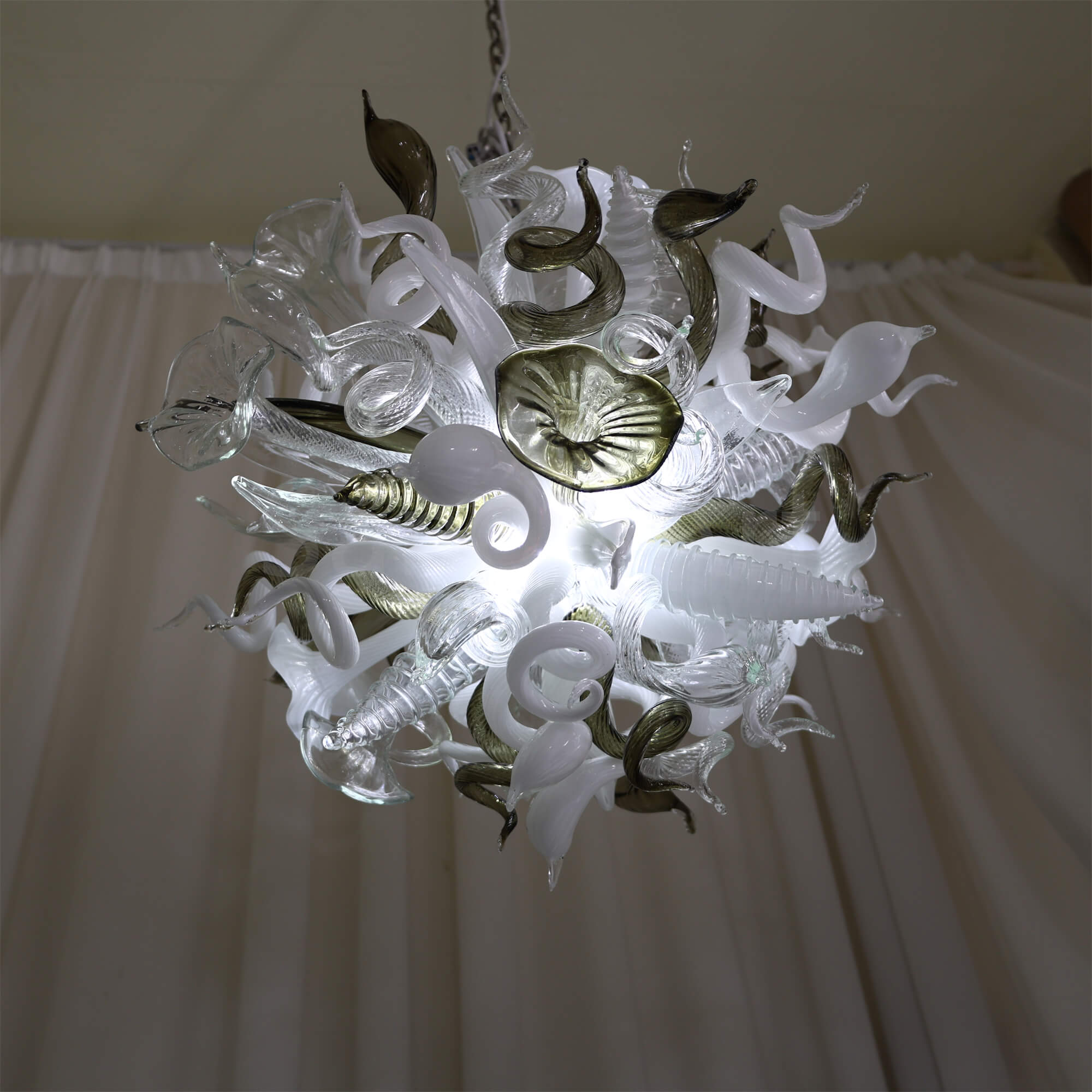 chihuly style art chandelier