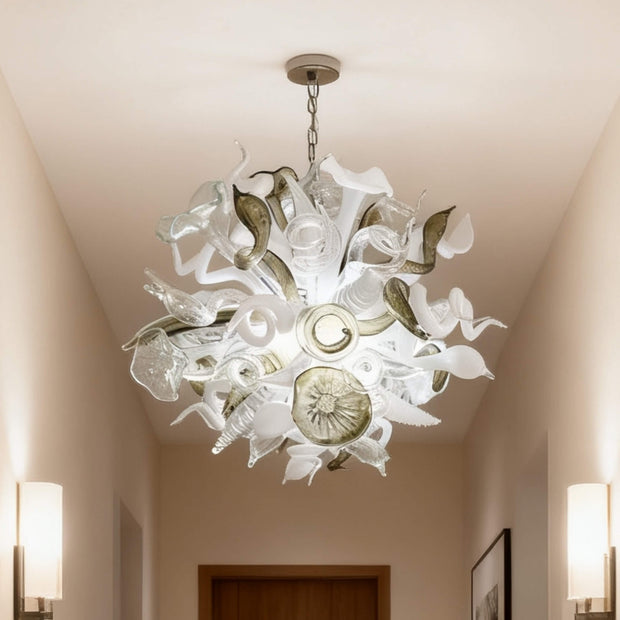 chihuly style art chandelier