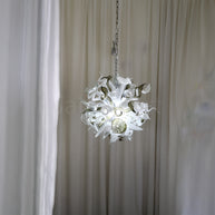 Fashion design white mixed green grey color hand made blown glass chihuly style art chandelier