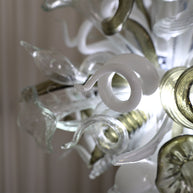 Fashion design white mixed green grey color hand made blown glass chihuly style art chandelier