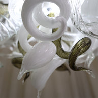 Fashion design white mixed green grey color hand made blown glass chihuly style art chandelier