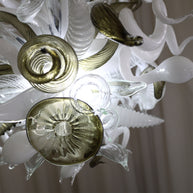Fashion design white mixed green grey color hand made blown glass chihuly style art chandelier