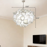 white glass floral chandelier