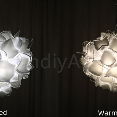 white glass floral chandelier