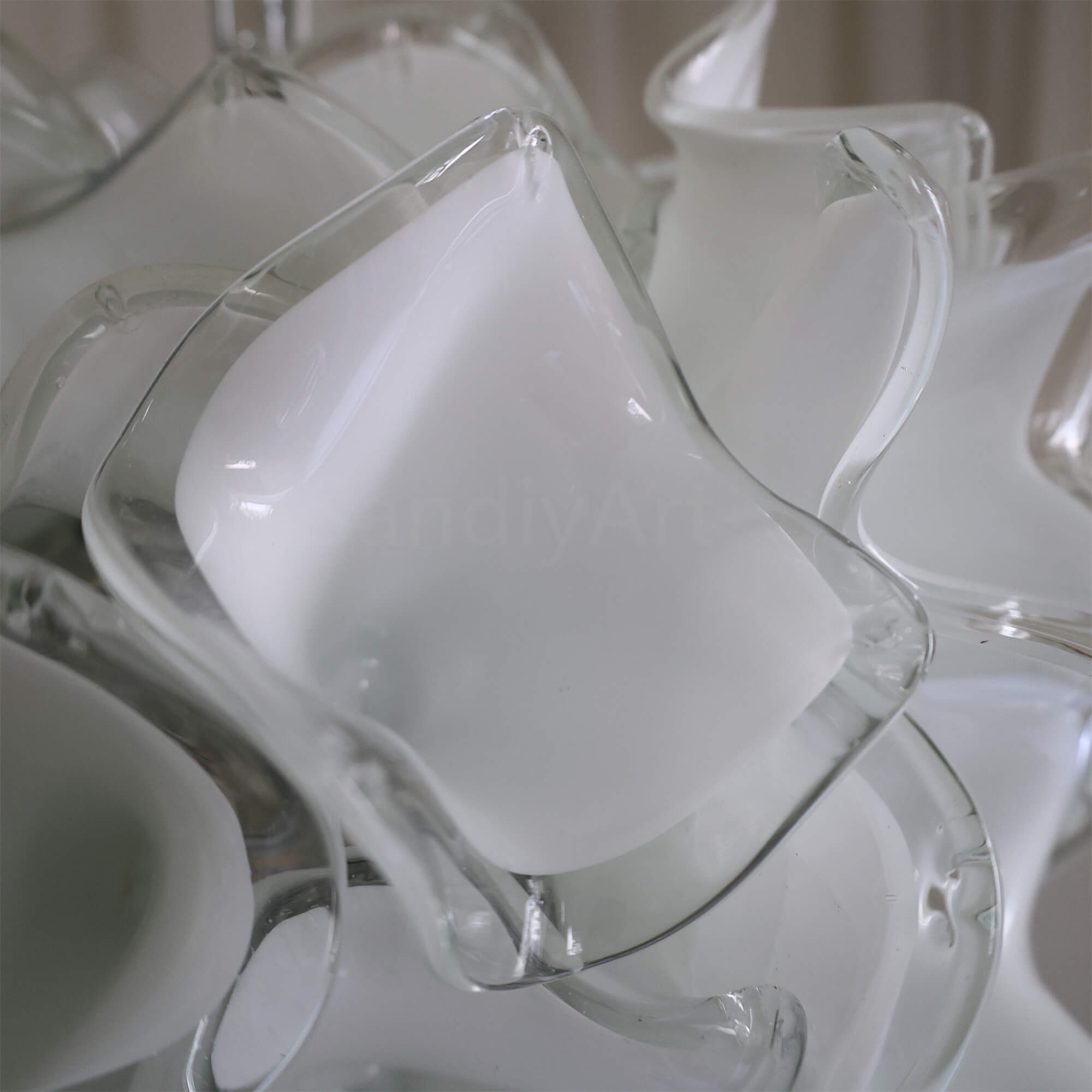 white glass floral chandelier