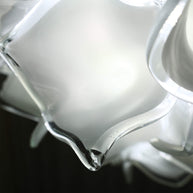 white glass floral chandelier