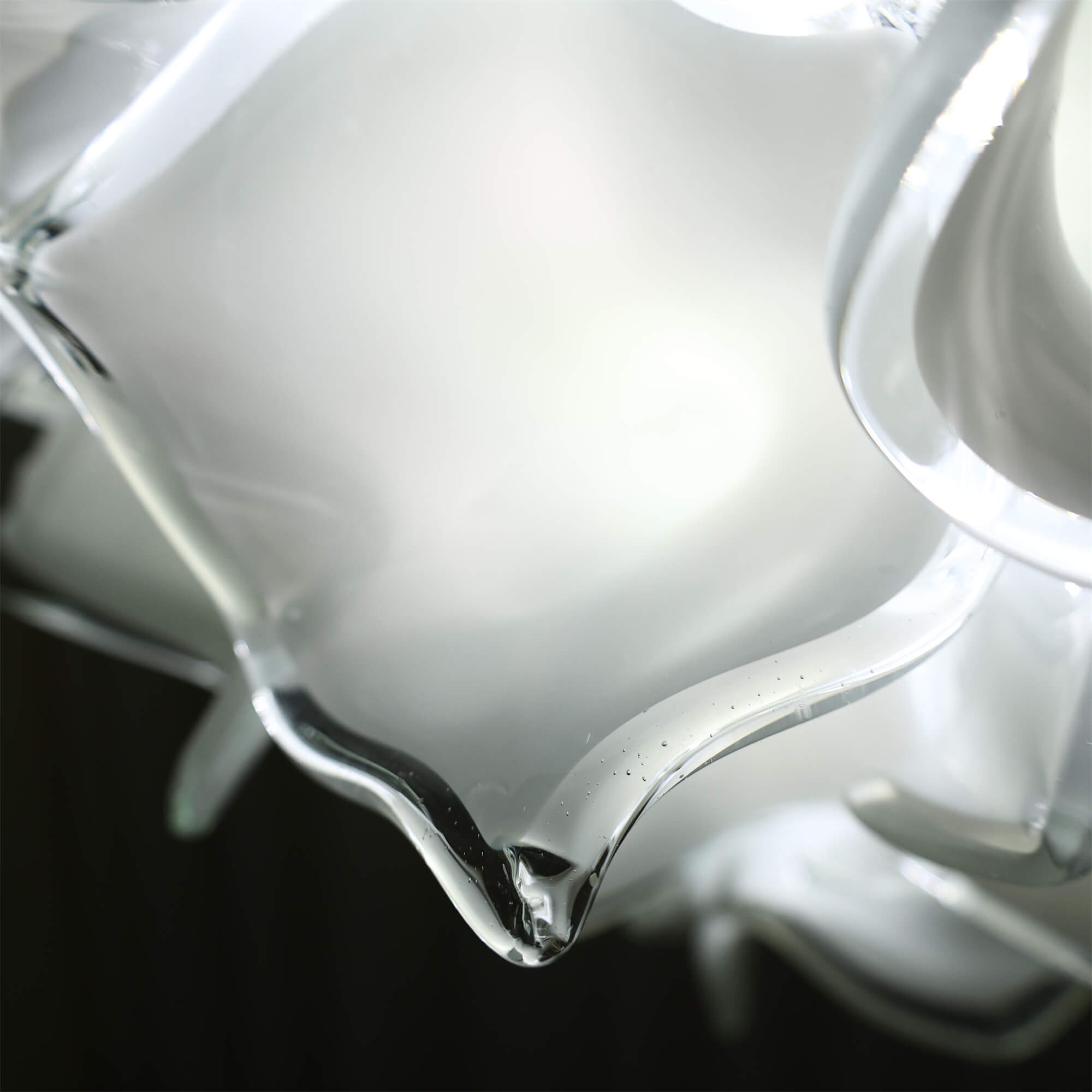 white glass floral chandelier