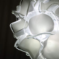 white glass floral chandelier