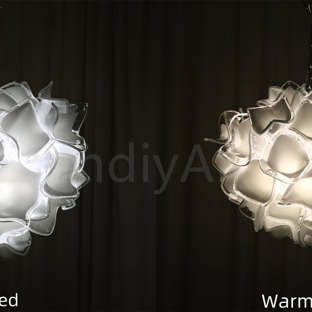 wedding party festival decoration hand made diy white flower glass pendant lamp