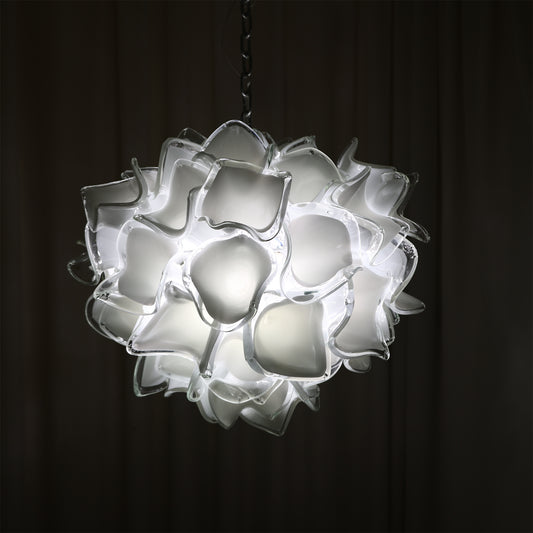 wedding party festival decoration hand made diy white flower glass pendant lamp