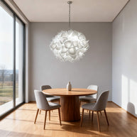 glass white flower chandelier