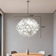 glass white flower chandelier