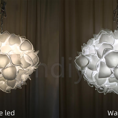glass white flower chandelier