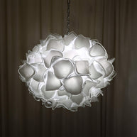 glass white flower chandelier