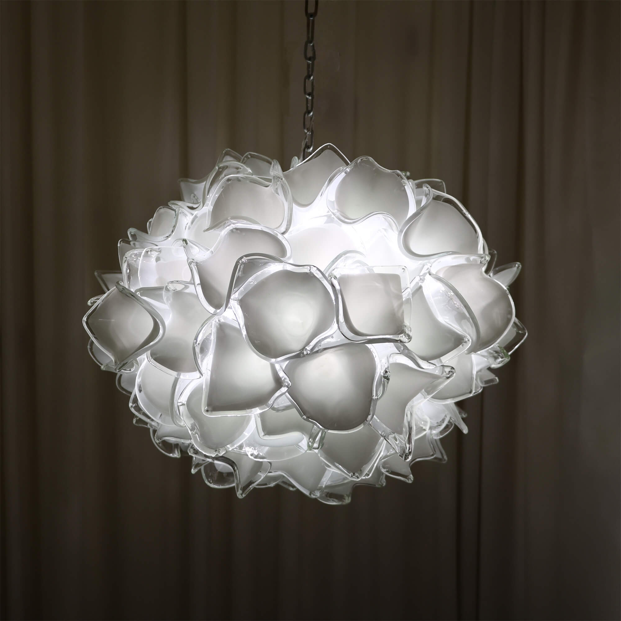glass white flower chandelier