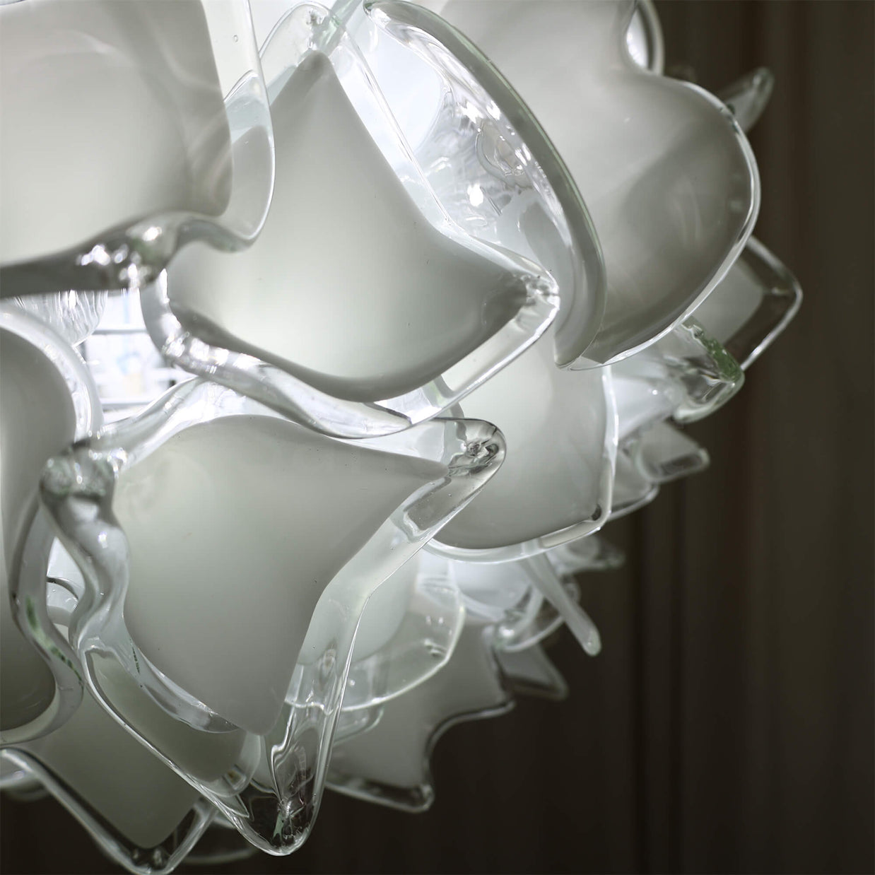 glass white flower chandelier