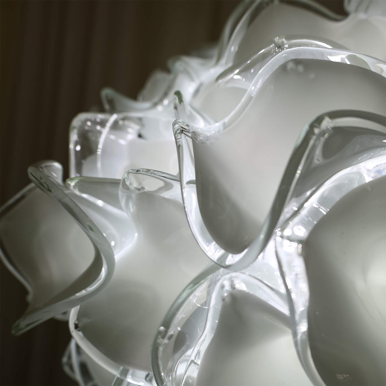 glass white flower chandelier